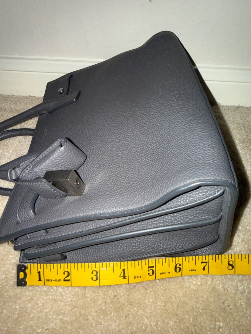 SAINT LAURENT Authentic Grained Calfskin Baby Sac De Jour in gray - Picture 15 of 15